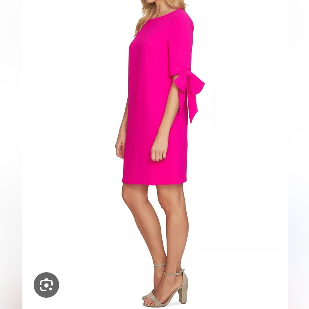 CeCe Vibrant Pink Mini Dress with Bow Sleeves